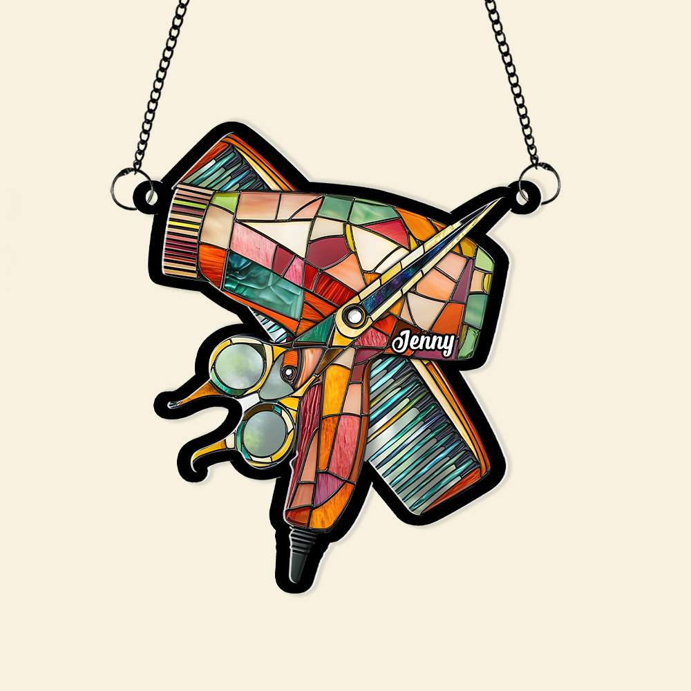 Personalized Gifts For Barber Suncatcher Ornament Hair Salon 01OHMH070125 - Image 4