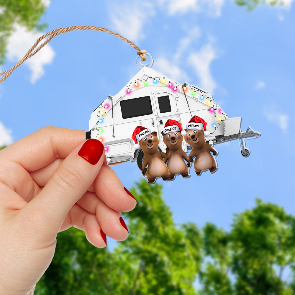 Personalized Gifts For Bear Family Acrylic Ornament, Camping Lovers 01acqn250924 - Image 4