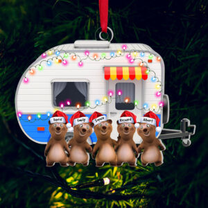 Alternative view of Personalized Gifts For Bear Family Acrylic Ornament, Camping Lovers 01acqn250924