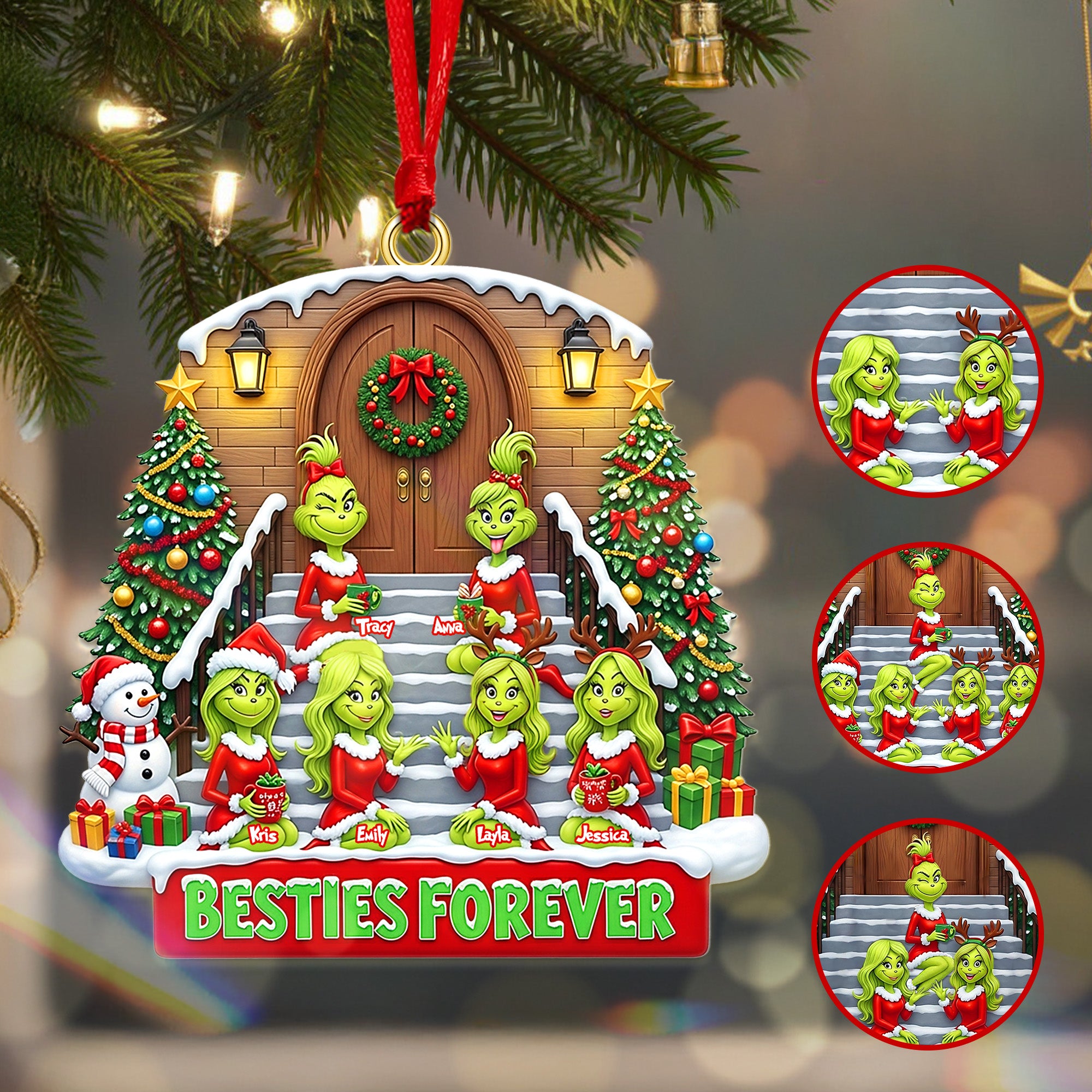 Alternative view of Personalized Gifts For Bestie, Christmas Acrylic Ornament 01tomg190925