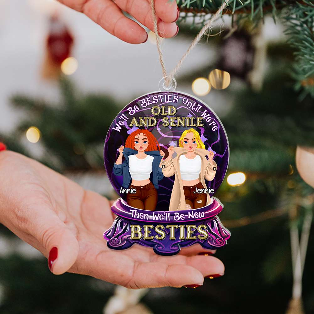 Personalized Gifts For Besties Acrylic Ornament, Christmas Crystal Ball 01TGLU081124PA - Image 3