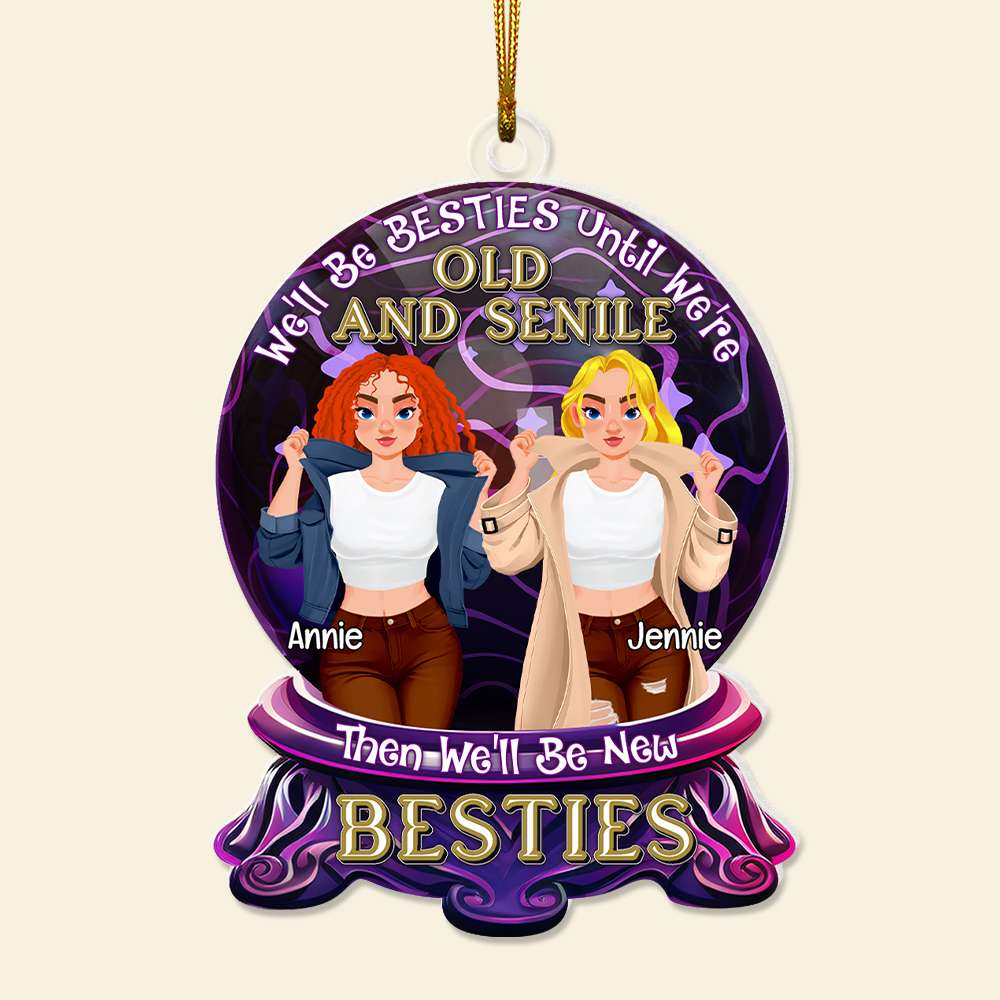 Personalized Gifts For Besties Acrylic Ornament, Christmas Crystal Ball 01TGLU081124PA - Image 4