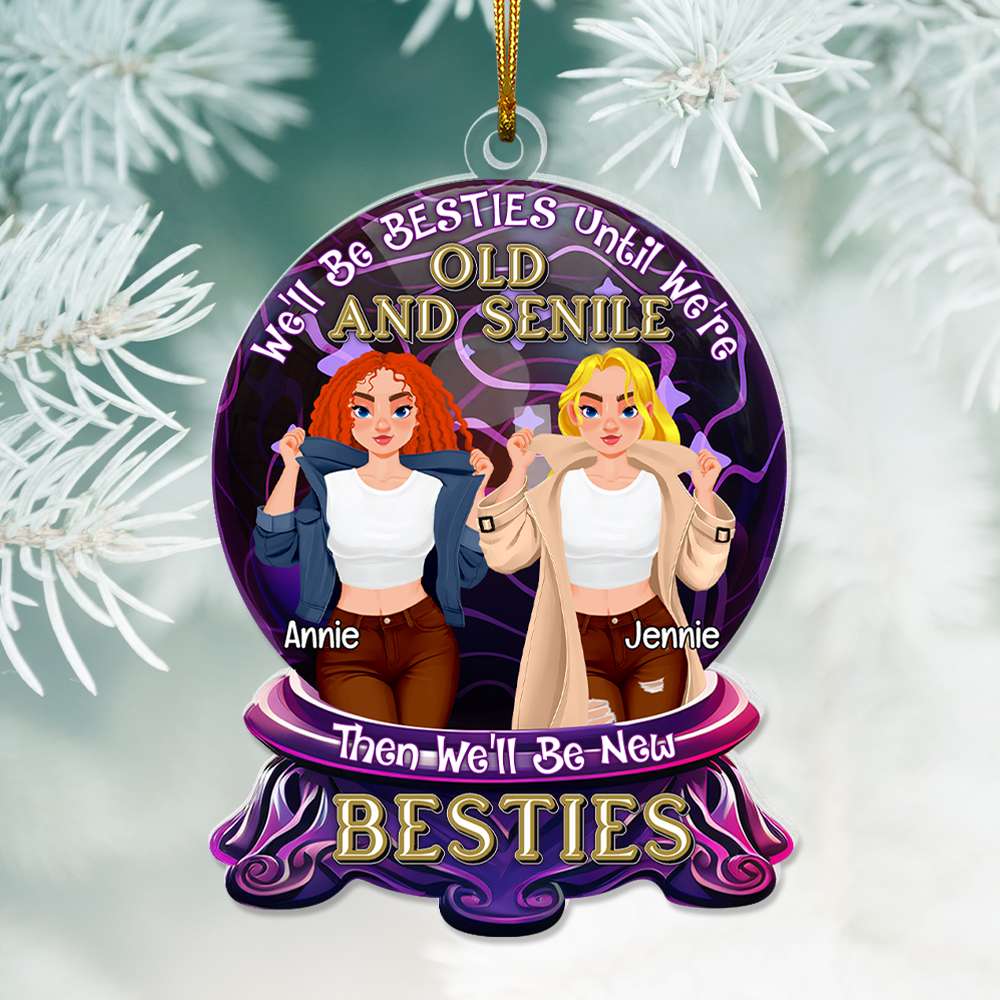 Personalized Gifts For Besties Acrylic Ornament, Christmas Crystal Ball 01TGLU081124PA