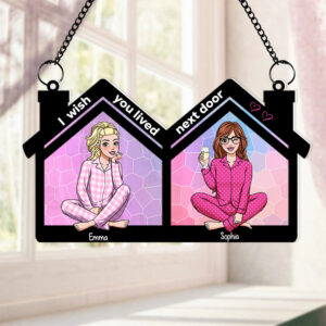 Alternative view of Personalized Gifts For Besties Suncatcher Ornament 04htdc110624hh