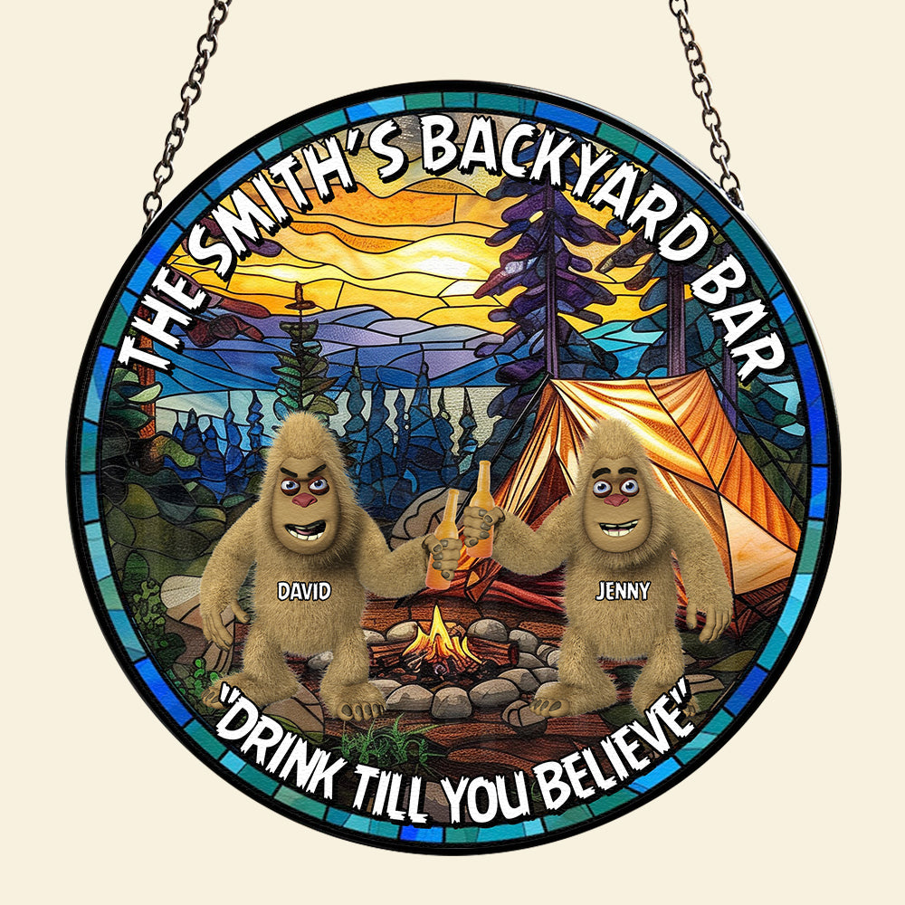 Personalized Gifts For Bigfoot Seeker Stained Glass Suncatcher Ornament 01qhtn160924 Backyard Bar Drink Till You Believe - Image 4