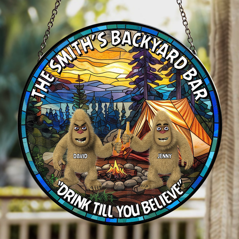 Personalized Gifts For Bigfoot Seeker Stained Glass Suncatcher Ornament 01qhtn160924 Backyard Bar Drink Till You Believe - Image 3