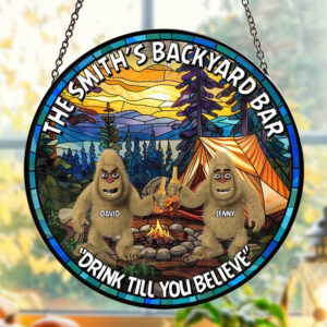 Personalized Gifts For Bigfoot Seeker Stained Glass Suncatcher Ornament 01qhtn160924 Backyard Bar Drink Till You Believe