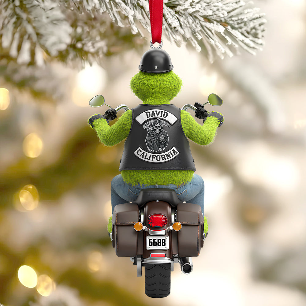 Alternative view of Personalized Gifts For Bikers Christmas Ornament 02ohtn041025