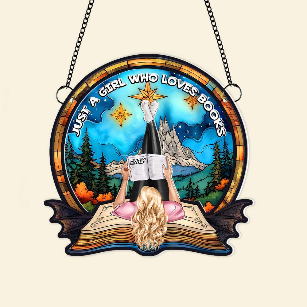 Alternative view of Personalized Gifts For Book Lover Girl Suncatcher Ornament 02OHMH251224TM