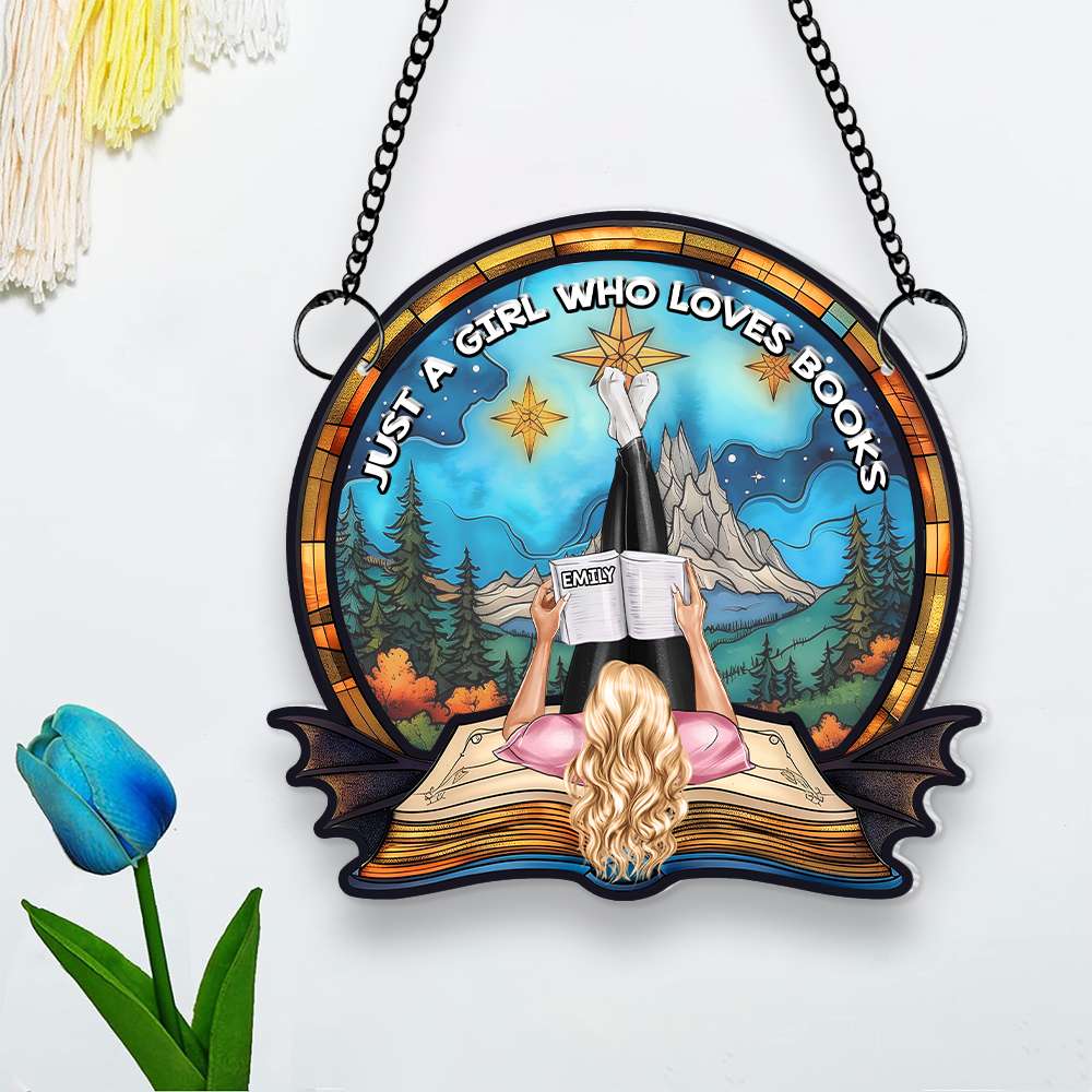 Personalized Gifts For Book Lover Girl Suncatcher Ornament 02OHMH251224TM - Image 4