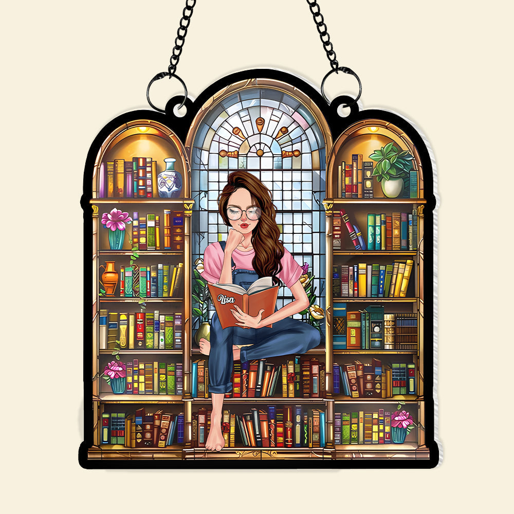 Personalized Gifts For Book Lover Suncatcher Ornament 02HUMH310724TM - Image 3