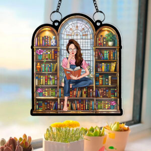 Alternative view of Personalized Gifts For Book Lover Suncatcher Ornament 02HUMH310724TM