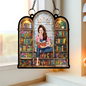 Personalized Gifts For Book Lover Suncatcher Ornament 02HUMH310724TM