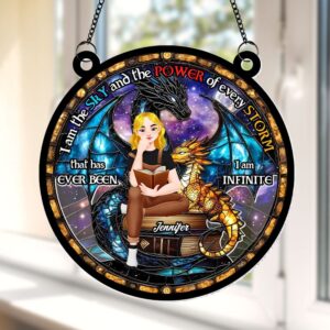 Personalized Gifts For Book Lover Suncatcher Ornament 03kati110125pa