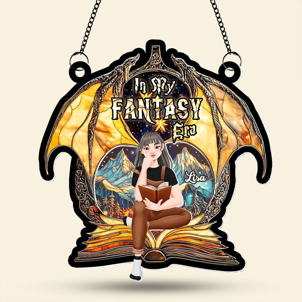 Alternative view of Personalized Gifts For Book Lover Suncatcher Ornament Fantasy Book 012xqti060125pa