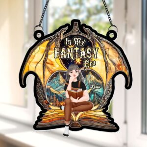 Personalized Gifts For Book Lover Suncatcher Ornament Fantasy Book 012xqti060125pa