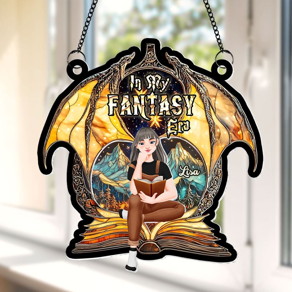 Personalized Gifts For Book Lover Suncatcher Ornament Fantasy Book 012xqti060125pa
