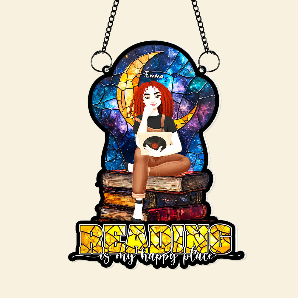 Personalized Gifts For Book Lovers Acrylic Suncatcher Reading Happiness 03XQLU041224PA - Image 5