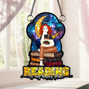 Personalized Gifts For Book Lovers Acrylic Suncatcher Reading Happiness 03XQLU041224PA