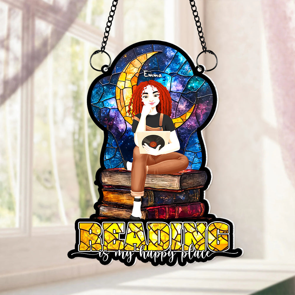 Personalized Gifts For Book Lovers Acrylic Suncatcher Reading Happiness 03XQLU041224PA
