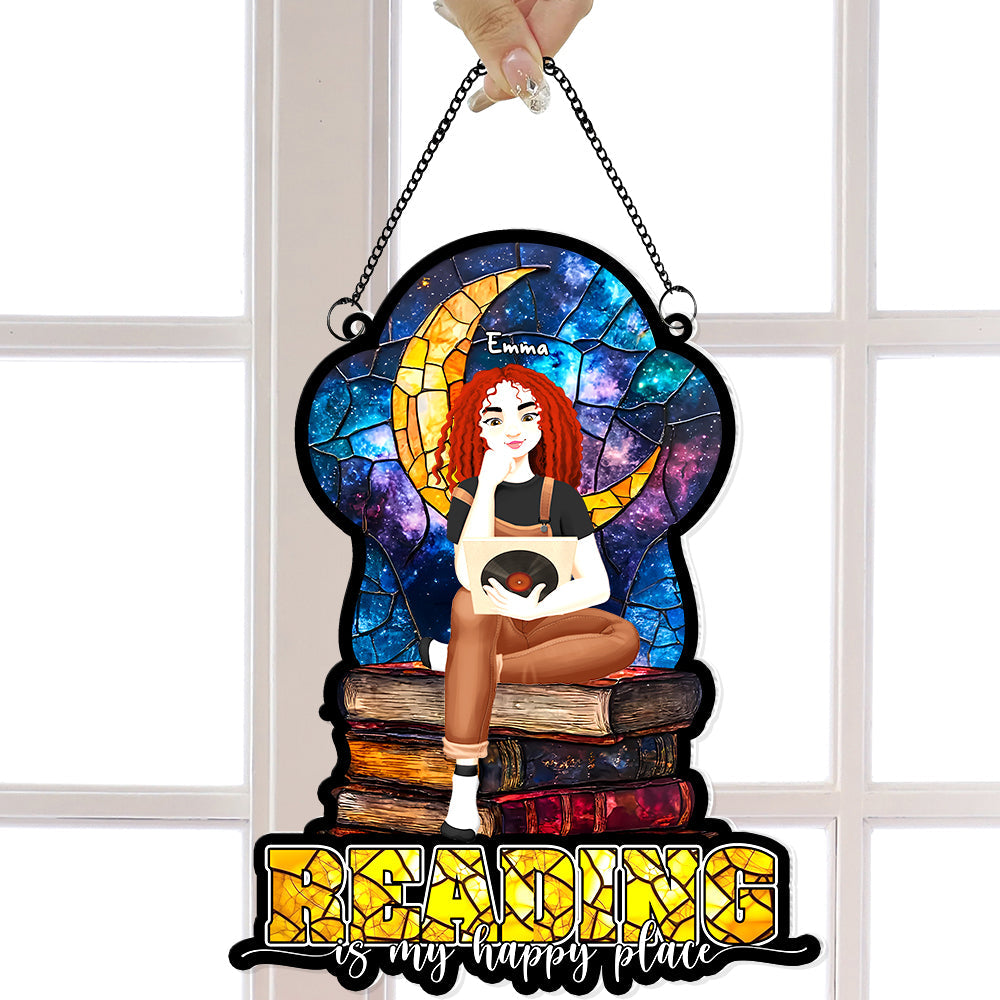 Personalized Gifts For Book Lovers Acrylic Suncatcher Reading Happiness 03XQLU041224PA - Image 4