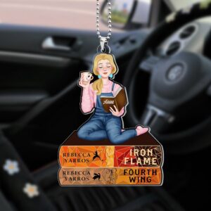 Personalized Gifts For Book Lovers Car Ornament Fourth Wing and Iron Flame Ornament