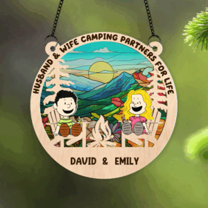 Alternative view of Personalized Gifts For Camping Couple Suncatcher Ornament 01kapu140125pa