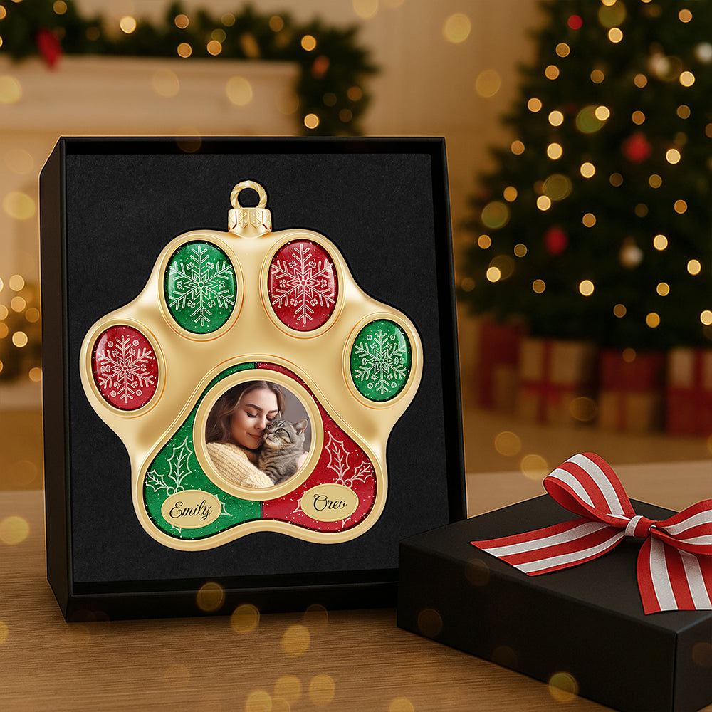 Personalized Gifts For Cat Lovers, Cat Paw Shape Acrylic Christmas Ornament 03kita141025 - Image 3