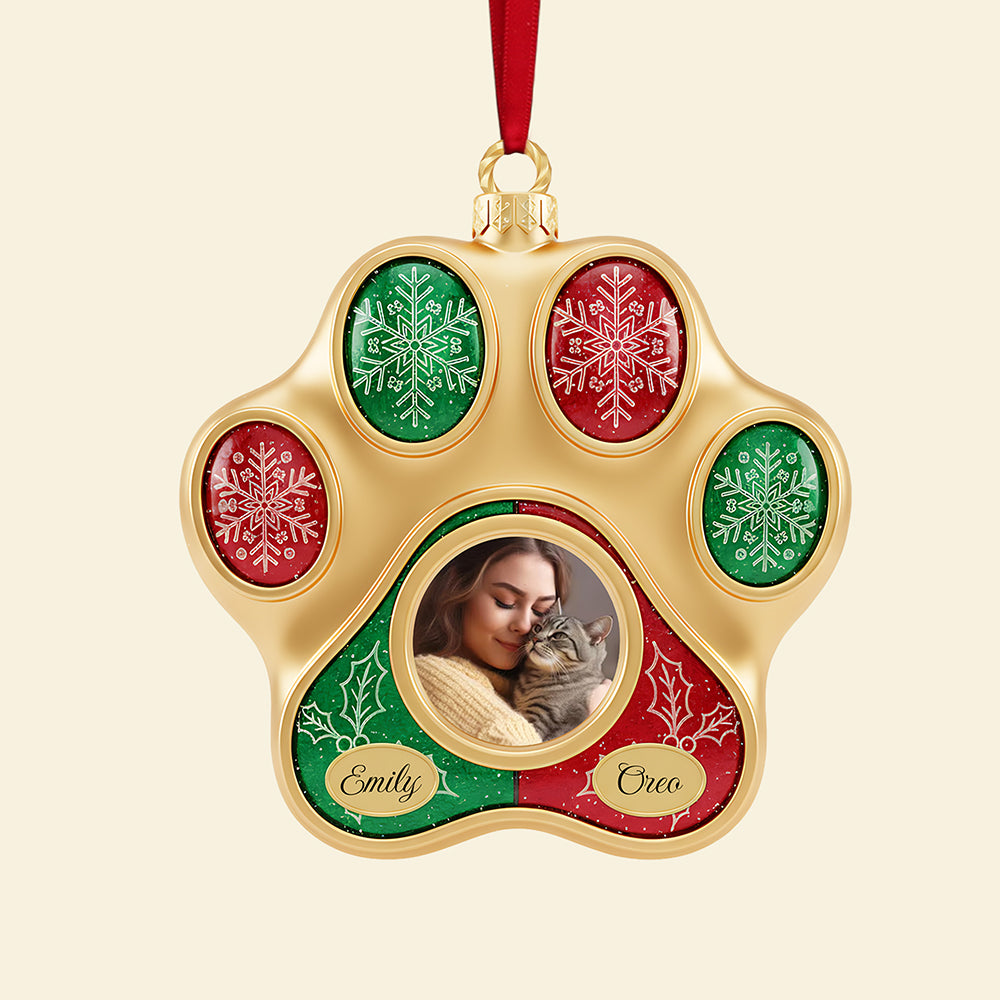 Personalized Gifts For Cat Lovers, Cat Paw Shape Acrylic Christmas Ornament 03kita141025 - Image 4