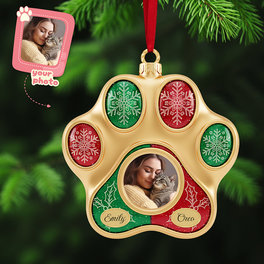 Alternative view of Personalized Gifts For Cat Lovers, Cat Paw Shape Acrylic Christmas Ornament 03kita141025