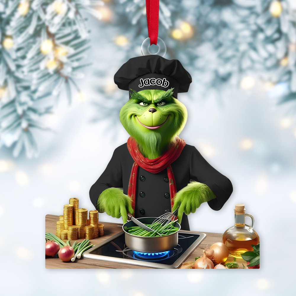 Alternative view of Personalized Gifts For Chef Acrylic Ornament 01xqpu141124