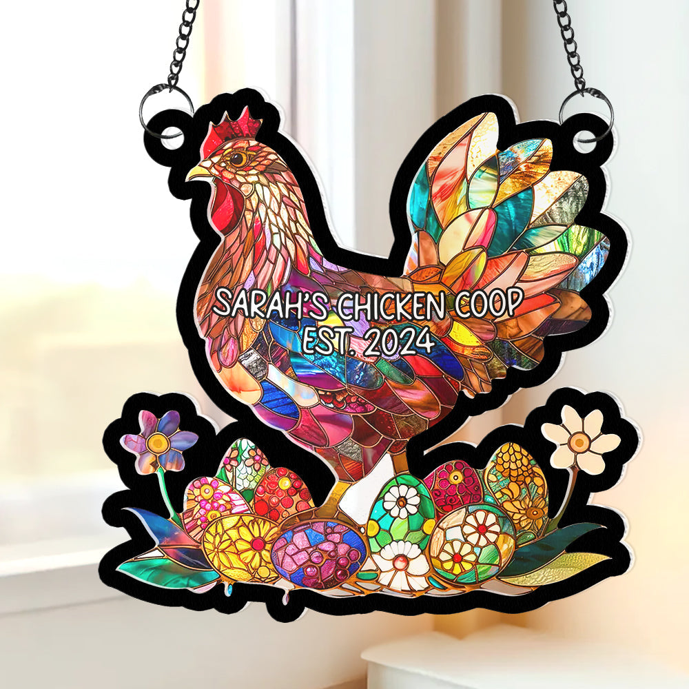 Personalized Gifts For Chicken Lover Window Hanging Suncatcher Ornament 01XQQN180225 - Image 6