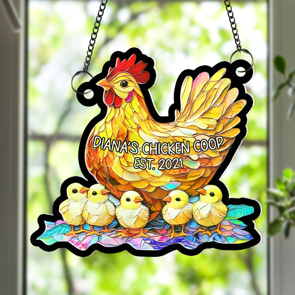 Personalized Gifts For Chicken Lover Window Hanging Suncatcher Ornament 01XQQN180225 - Image 4