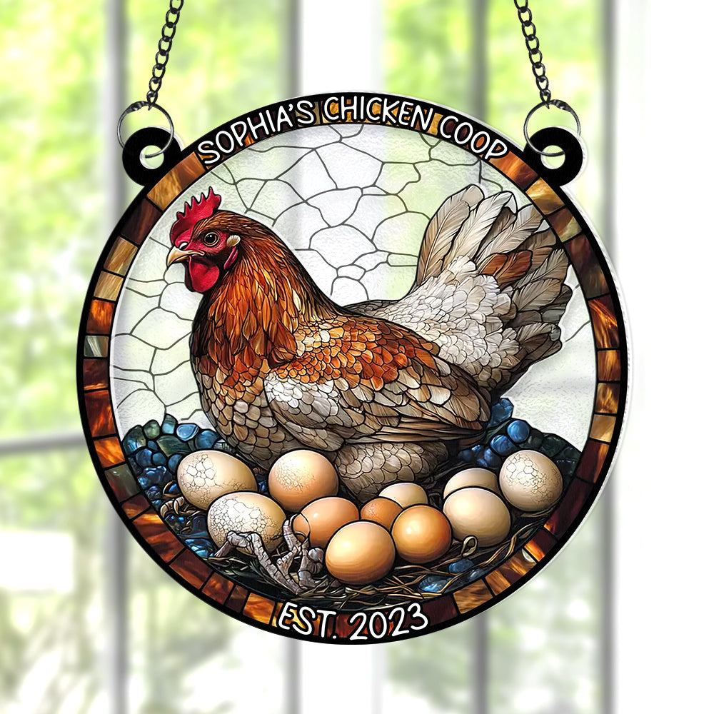 Personalized Gifts For Chicken Lover Window Hanging Suncatcher Ornament 01XQQN180225