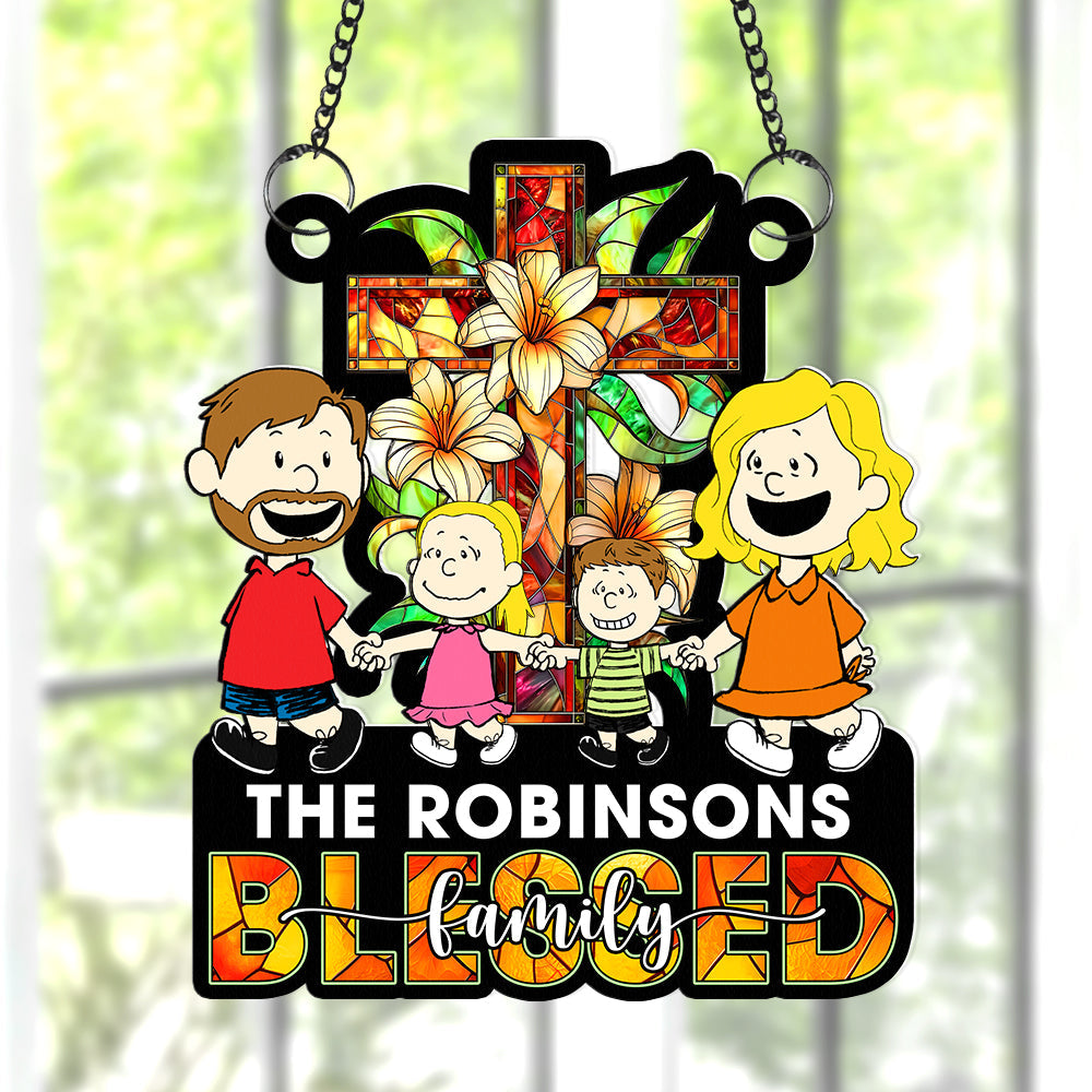 Alternative view of Personalized Gifts For Christian Family Suncatcher Ornament 01kaqn100125hh