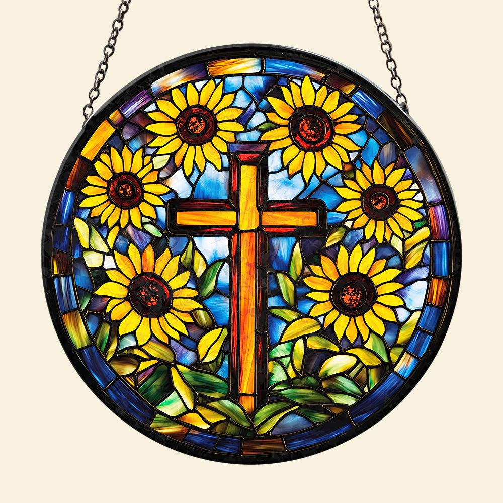 Personalized Gifts For Christian Stained Glass Christ Sunflower 01HUDT050325 - Image 5