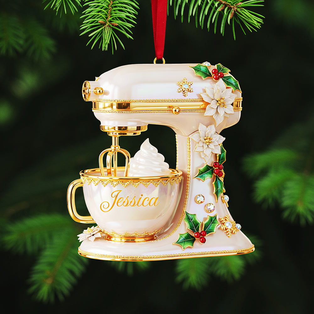 Alternative view of Personalized Gifts For Christmas, Baking Mixer Custom Shape Acrylic Ornament 02pgta091025