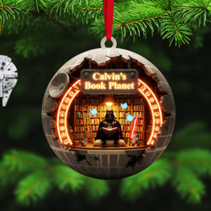 Alternative view of Personalized Gifts For Christmas, Book Planet Acrylic Ornament 01kita041025