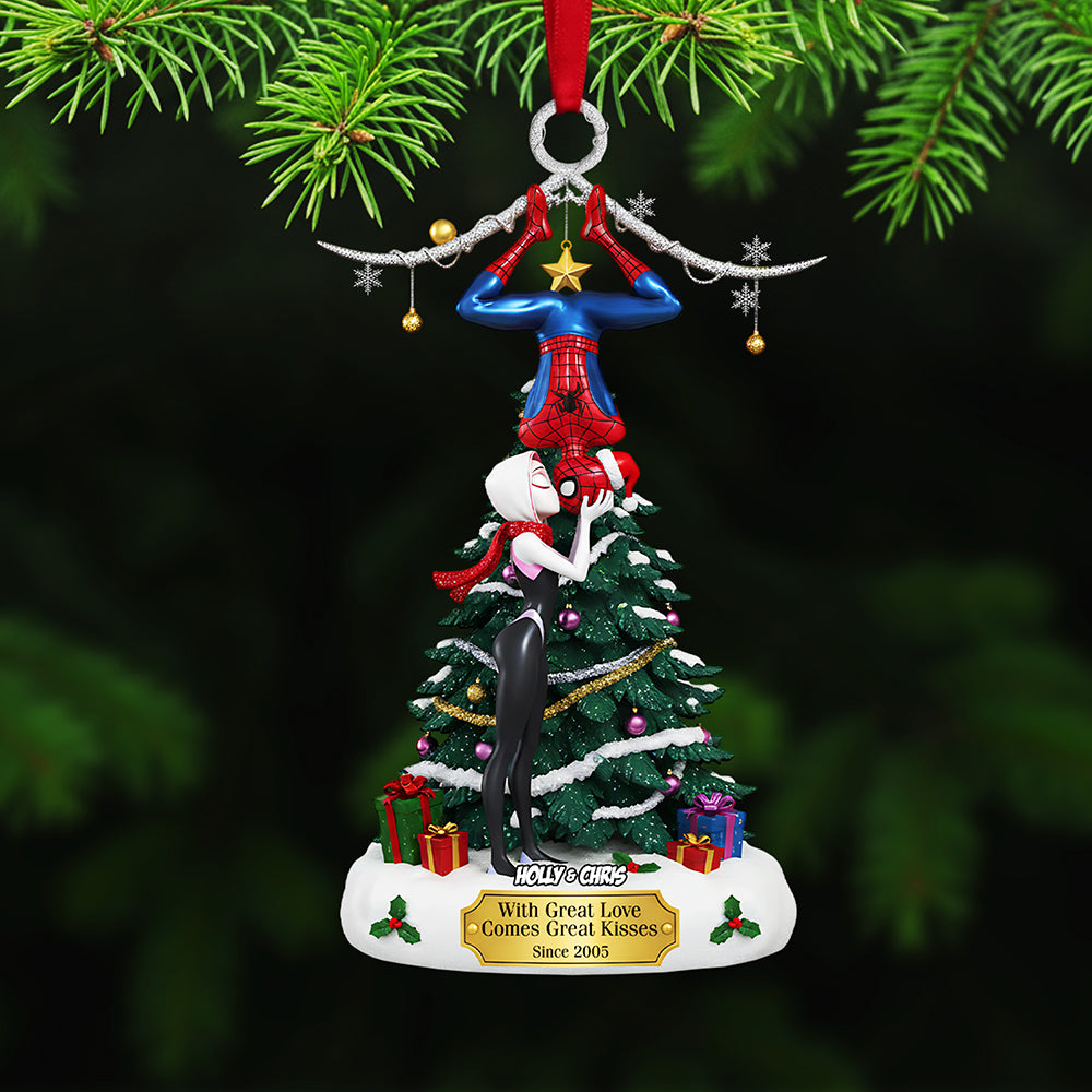 Personalized Gifts For Christmas, Cheeky Kissing Couple Acrylic Ornament 03nata061025