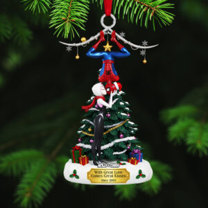 Alternative view of Personalized Gifts For Christmas, Cheeky Kissing Couple Acrylic Ornament 03nata061025