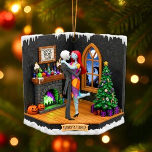 Alternative view of Personalized Gifts For Christmas, Couple acrylic ornament 02tomg230825