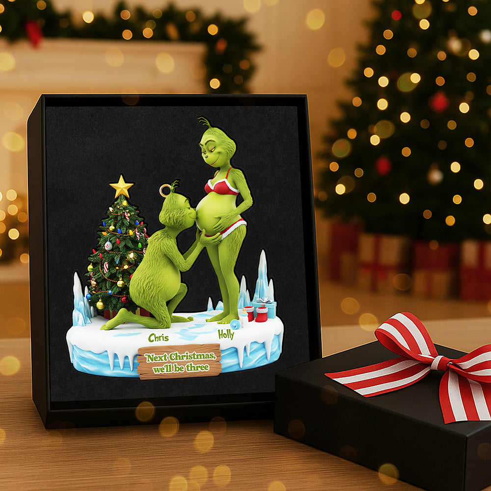 Personalized Gifts For Christmas, Couple Pregnant Couple Acrylic Ornament 01ohta300925 - Image 3
