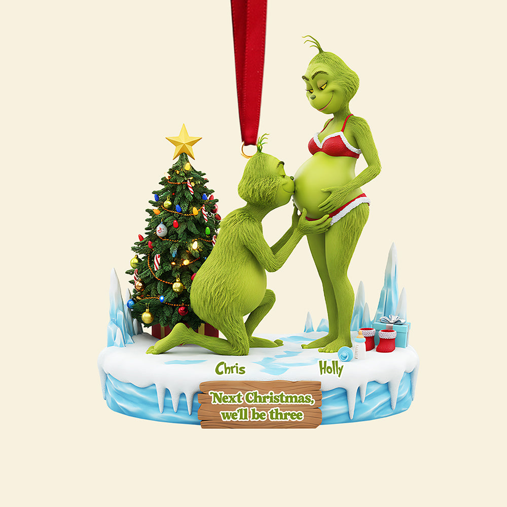 Personalized Gifts For Christmas, Couple Pregnant Couple Acrylic Ornament 01ohta300925 - Image 4