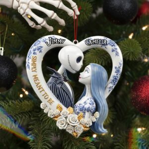 Alternative view of Personalized Gifts For Christmas, Couple Toile de Jouy Custom Shape Acrylic Ornament 03pgmg260925
