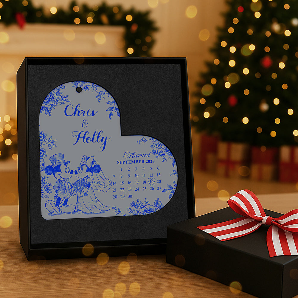 Personalized Gifts For Christmas, Couple Wedding Toile de Jouy Custom Shape Acrylic Ornament 02pgta081025 - Image 3