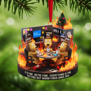 Personalized Gifts For Christmas, Coworker Dog Meme Acrylic Ornament 01nata101025