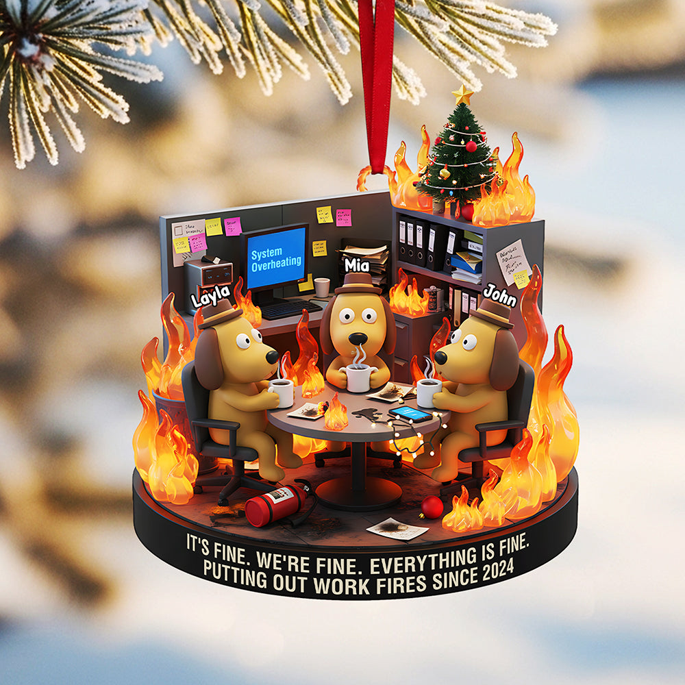 Alternative view of Personalized Gifts For Christmas, Coworker Dog Meme Acrylic Ornament 01nata101025