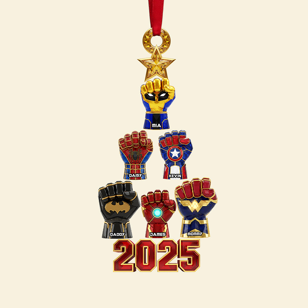 Personalized Gifts For Christmas, Family Hand Acrylic Ornament 01ohta141025 - Image 4