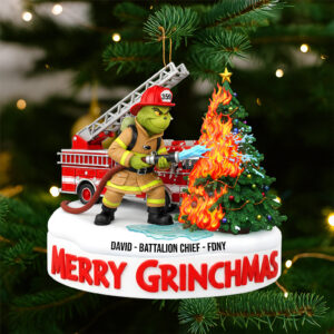 Personalized Gifts For Christmas, Firefighter Acrylic Ornament 02qhtn120925
