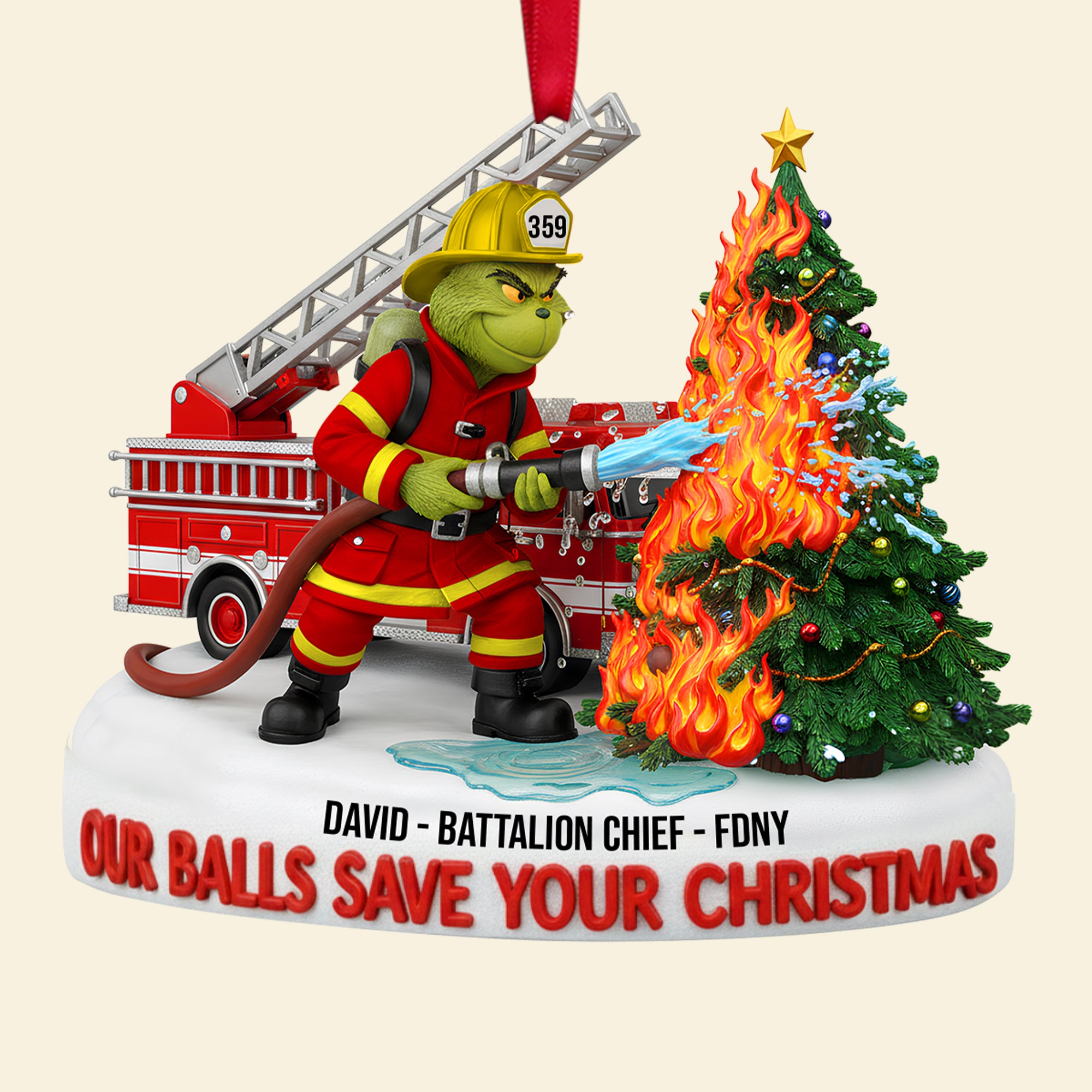Personalized Gifts For Christmas, Firefighter Acrylic Ornament 02qhtn120925 - Image 4